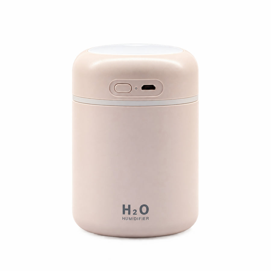 Pink compact Humidifier H20 with one-button control