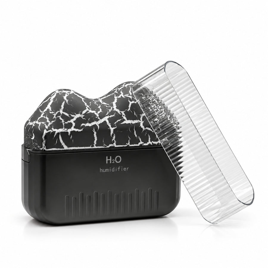Black Aromatherapy Humidifier with clear cover, front view