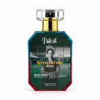 A perfume bottle for Polail by burzai 'Smasher Women' featuring a teal-to-red gradient octagonal glass body with a gold neck and clear cap, on a white background.